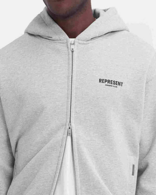 Represent Owners Club Zip Hoodie Grey